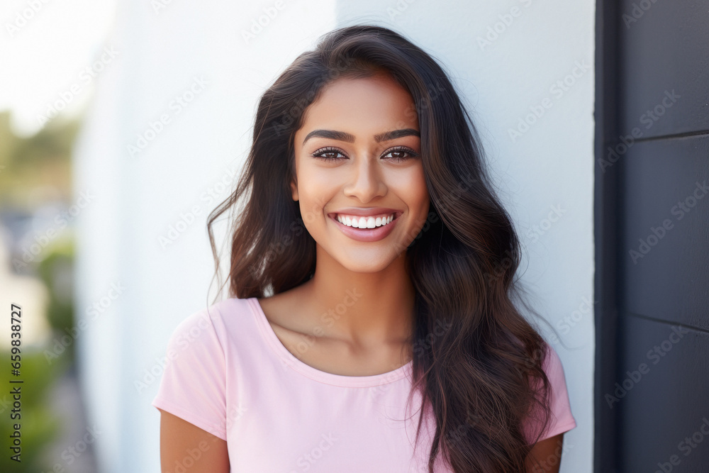 Beautiful indian woman giving happy expression on white background Beautiful indian woman giving happy expression on white background