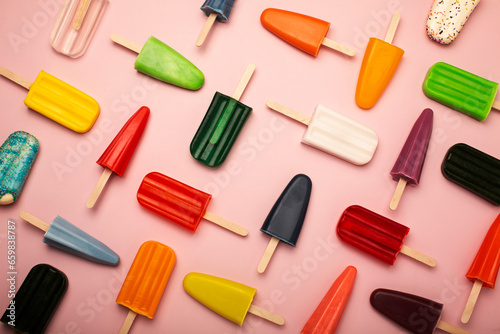 set of colorful lollipop