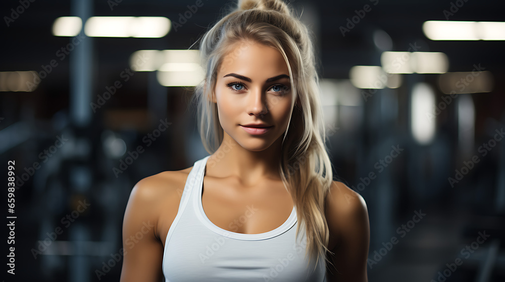 Fototapeta premium Attractive Woman in Gym