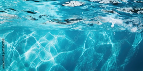 Banner of water texture on swimming pool underwater. summer.