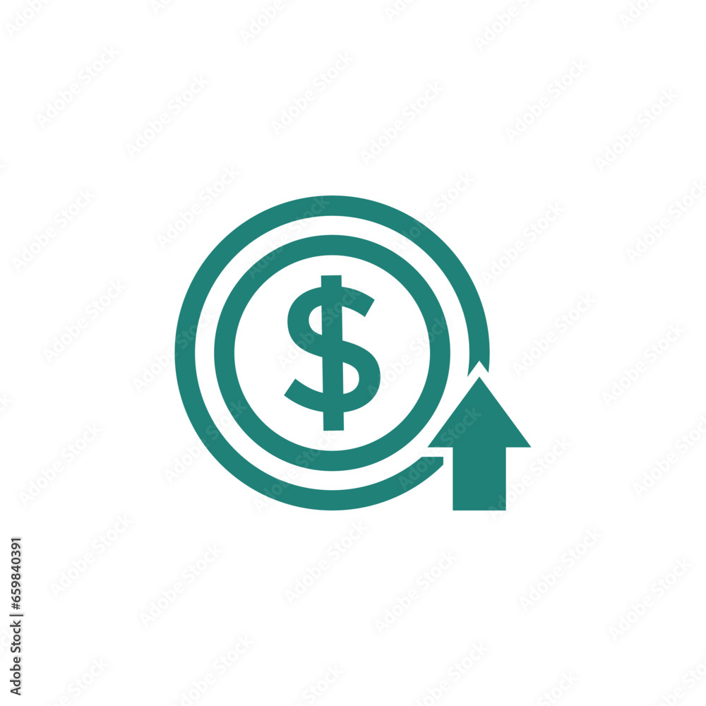 Cost Rising Icon. Finance clipart isolated on white background Cost Rising Icon. Finance clipart isolated on white background