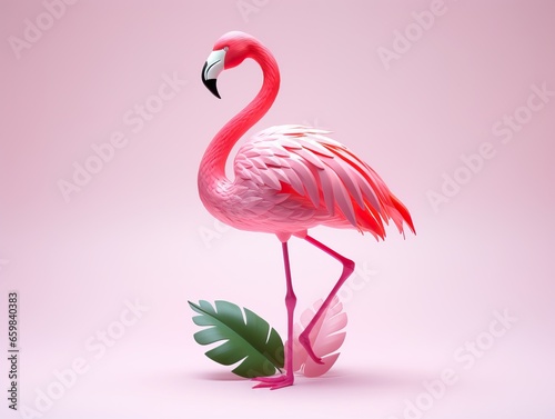  3D Flamingo Illustration © Dangubic