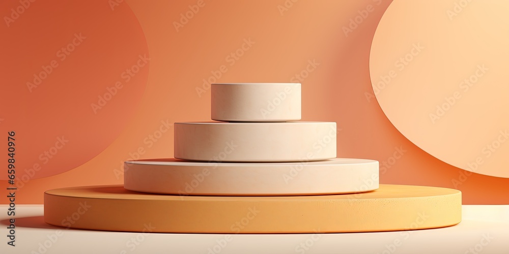 Minimal geometric forms. Mock up podium for show product Minimal geometric forms. Mock up podium for show product