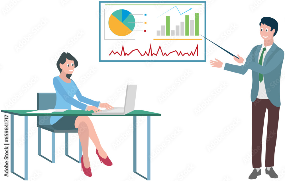 Office workers. Vector illustration. Office workers strive for continuous improvement and growth Office work involves multitasking and handling multiple responsibilities A worker employee seeks Office workers. Vector illustration. Office workers strive for continuous improvement and growth Office work involves multitasking and handling multiple responsibilities A worker employee seeks