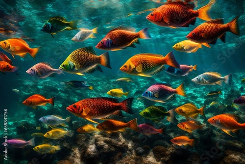 fish swimming in aquarium