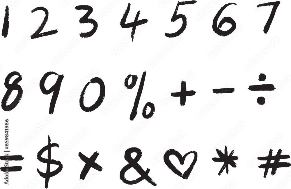 Handdrawn number elements