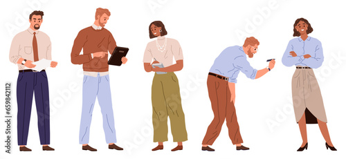 People office work. Vector illustration. Office workers value leadership and guidance of office manager A worker employee engages in continuous learning to enhance their professional development