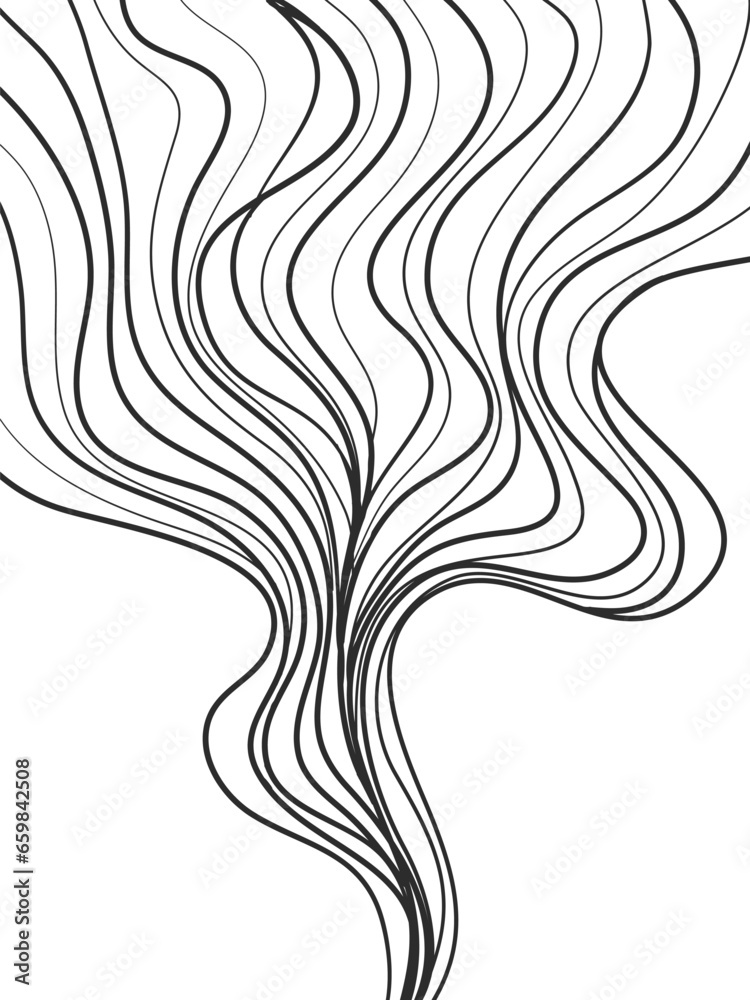 Fototapeta premium Abstract flowing lines on white background
