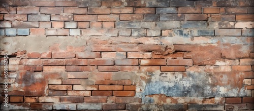 Distressed grungy brickwall with painted texture
