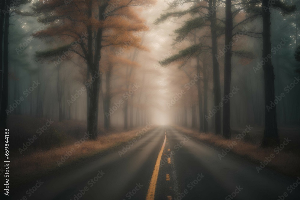 Fototapeta premium Natural road view. created by ai, alone road, sky