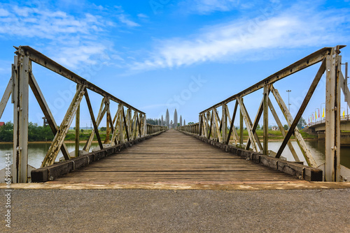 Hien Luong bridge across the Ben Hai river is an iron bridge built by France in 1952 and was the boundary between the North and South during the Vietnam War 1954-1975.