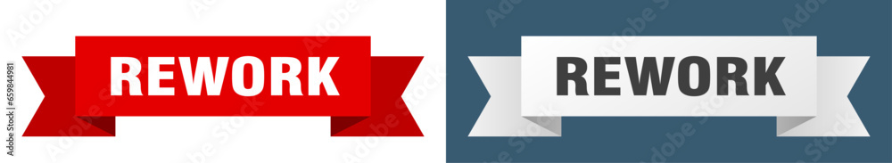 rework ribbon. rework isolated paper sign. banner rework ribbon. rework isolated paper sign. banner