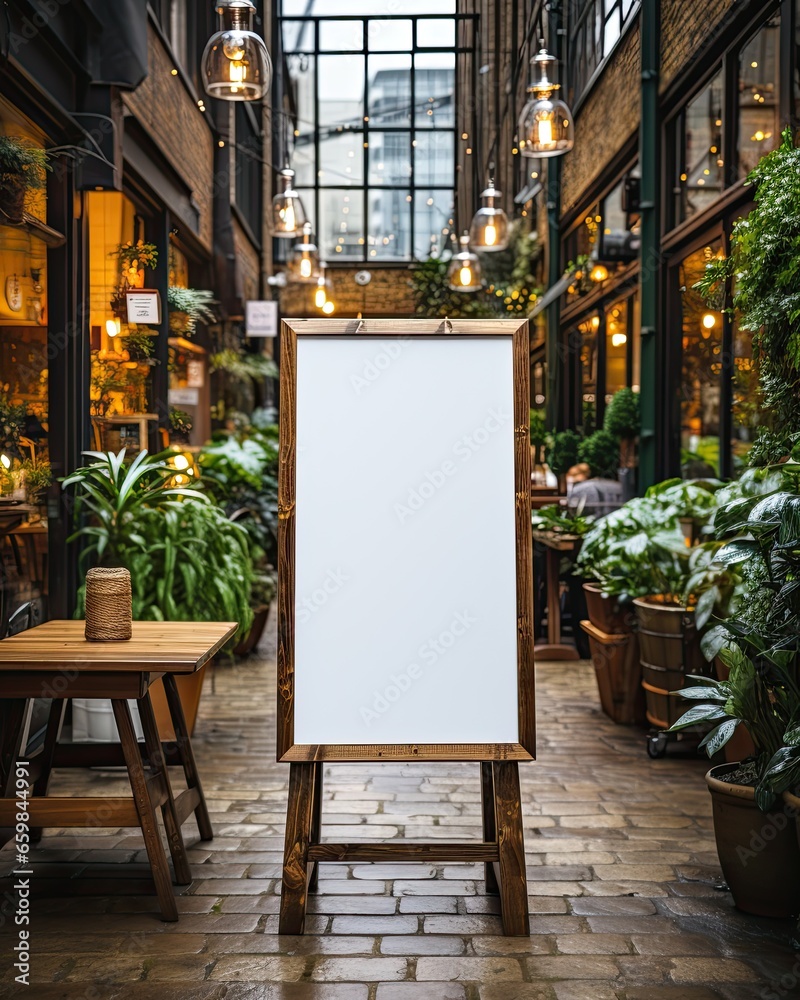 blank restaurant sign or menu board mockup template (generative AI blank restaurant sign or menu board mockup template (generative AI