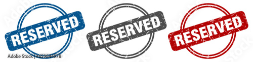 reserved stamp. reserved sign. reserved label set