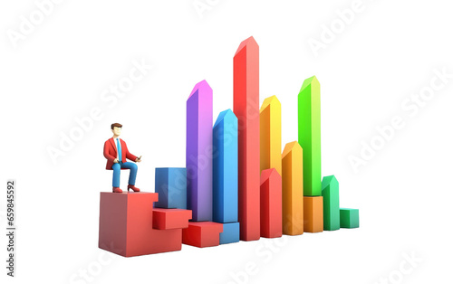 Animated 3D Stock Analysis Icon transparent PNG