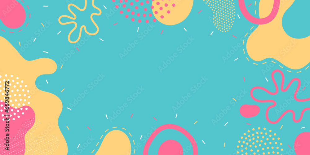 Doodle background pattern, abstract colored shapes. Modern minimalism trendy pattern background. Vector background.