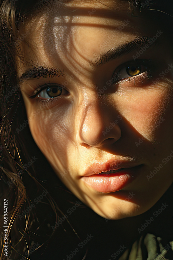 candid close-up of a woman's face