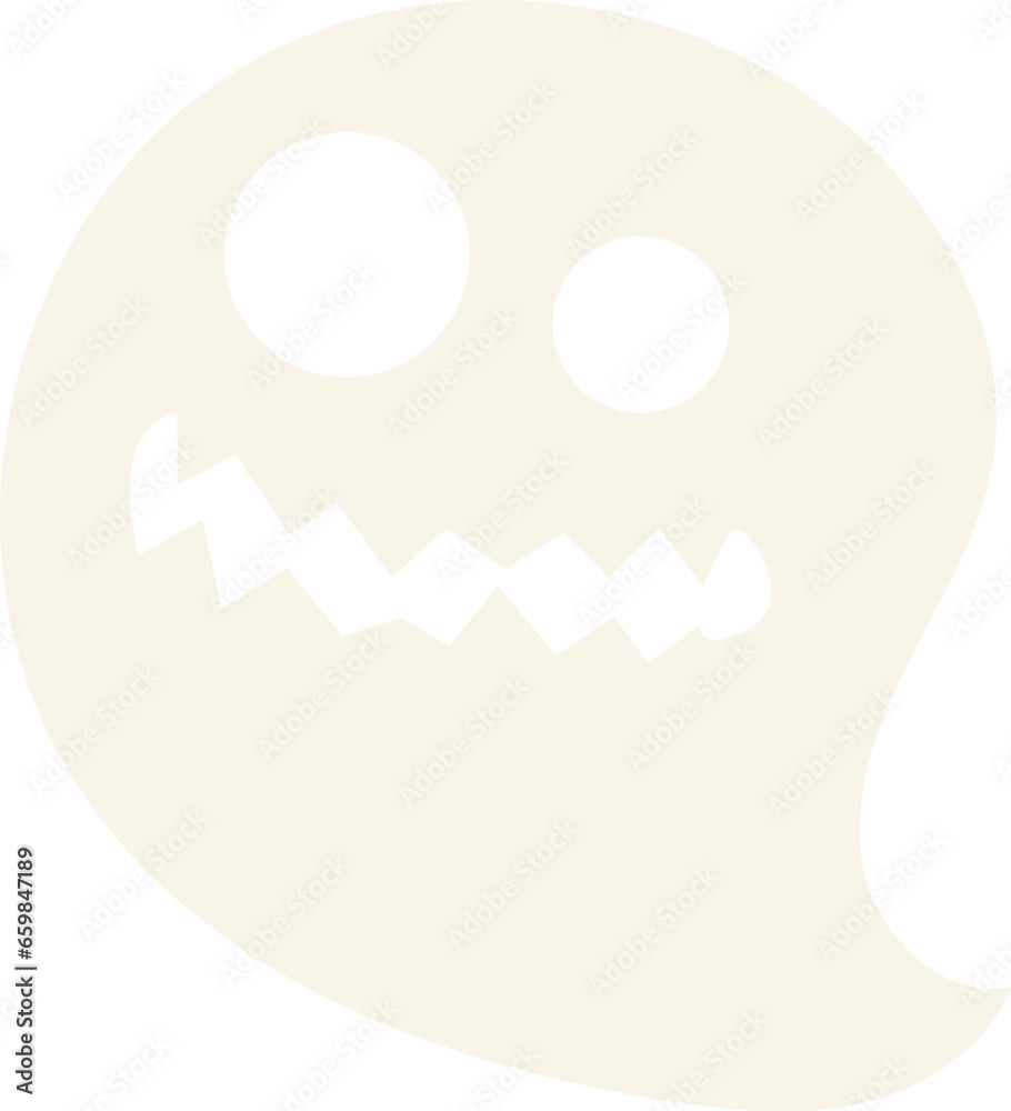 Festive creepy ghost flat icon. Holiday festive badge sticker. Decorative Ghost element for scrap booking, greeting card, party invitation. Color vector isolated on white background Festive creepy ghost flat icon. Holiday festive badge sticker. Decorative Ghost element for scrap booking, greeting card, party invitation. Color vector isolated on white background