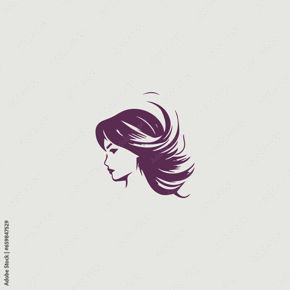 女性をシンボリックに用いたロゴのベクター画像