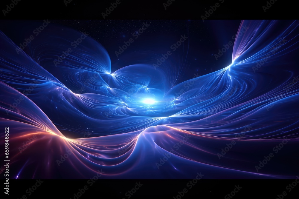 Gravitational waves in a blackhole. Quantum Physics concept - obrazy, fototapety, plakaty 