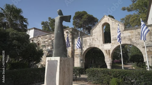 Monument on Akti Miaouli to commemorate National Resistance, Kos Town, Kos, Dodecanese, Greek Islands photo