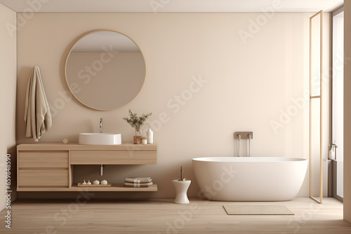 beige modern bathroom interior