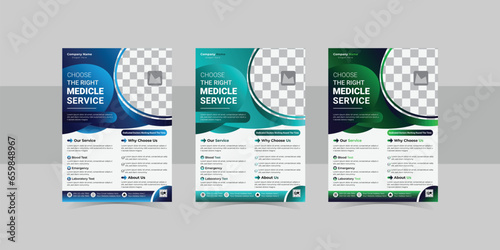 Vector medical healthcare A4 flyer template design