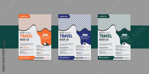 Travel poster or flyer pamphlet brochure design layout space for travel agency.