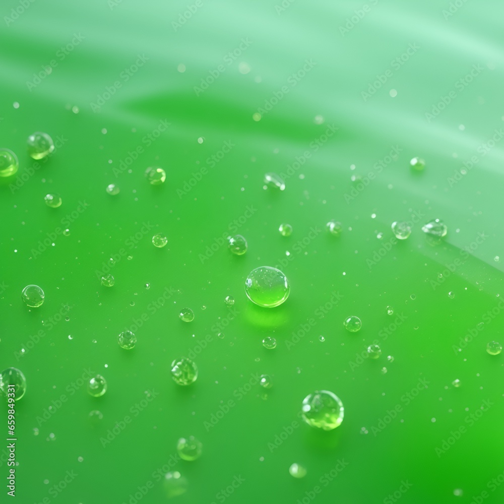 water drops on green background. A Generative AI Digital Illustration.
