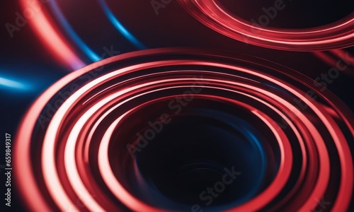 Red and blue spiral. Circle orbit rotation. abstract background with space for text. generative ai, Generative AI