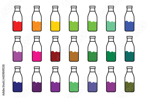 Vector of various drink bottles