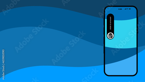 advertising blue banner for new smartphones with space to insert text