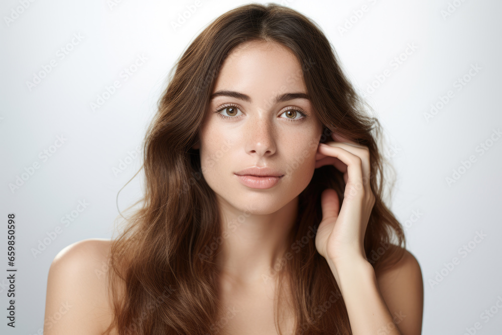 Stunning young woman with flowing, brown locks. Perfect for fashion, beauty, and lifestyle projects. Stunning young woman with flowing, brown locks. Perfect for fashion, beauty, and lifestyle projects.