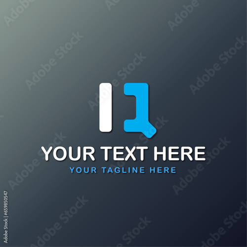 The Best Design iq logo unique modern minimalist simple creative abstract and vector
