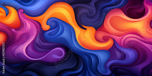 Trippy hippy abstract wavy swirls dopamine dressing style fashion motif