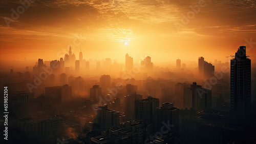 Urban Sunset Cityscape