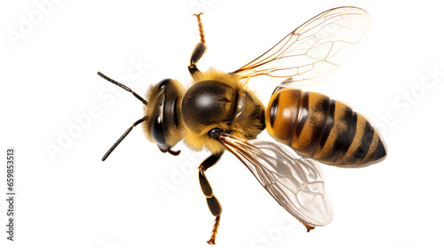 Fotografia bee top view. Isolated on Transparent background.
