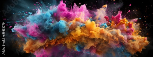 a colorful explosion of powder