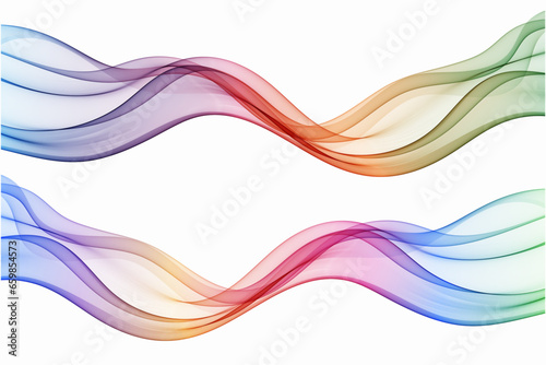 Abstract wave of rainbow colors with smooth soft dividing lines - trendy headers or footers.