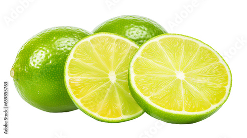 Slices of lime. Isolated on Transparent background.