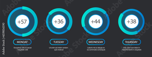 Infographic dashboard. Admin panel. Vector illustrarion The template provided standardized format for financial reports The finance team analyzed companys financial statements The information
