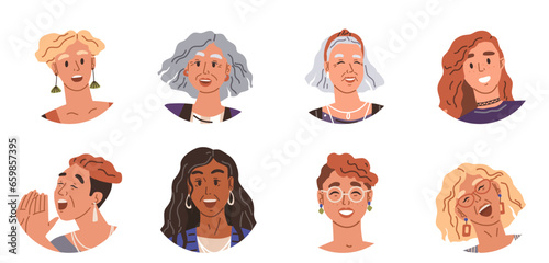 Happy people concept. Vector illustration Happy body language is seen in every twirl and leap People in victory shout out in joy and elation Good teamwork friendship fosters culture cooperation
