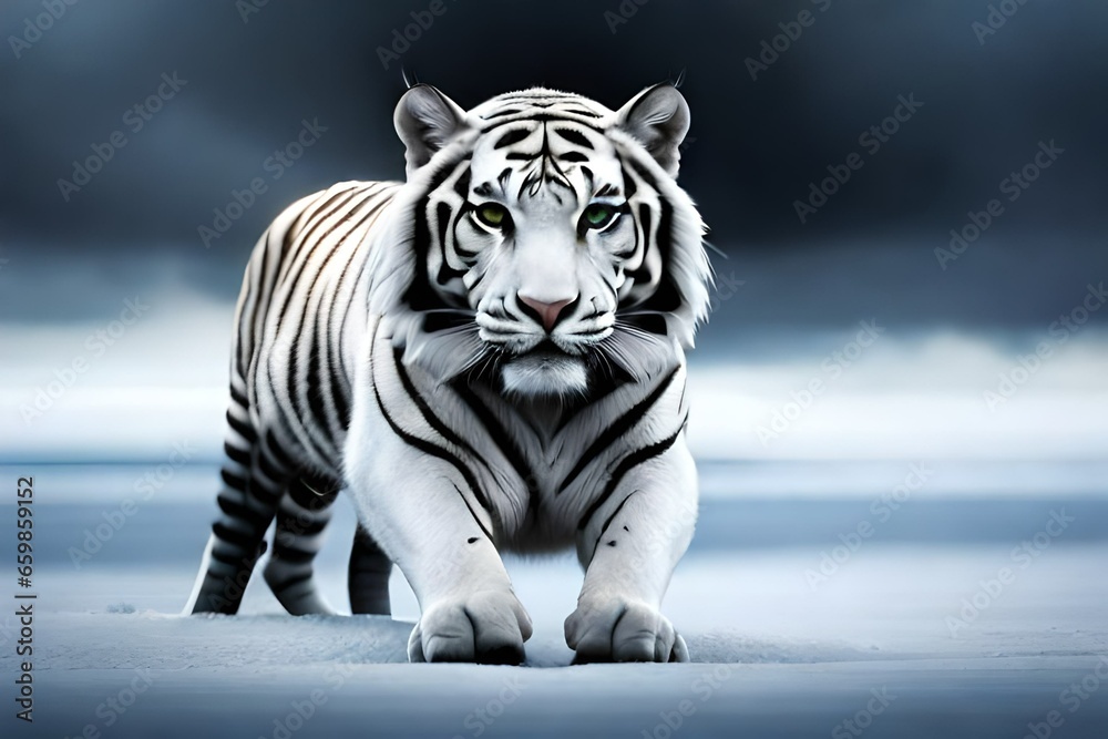 Naklejka premium white bengal tiger