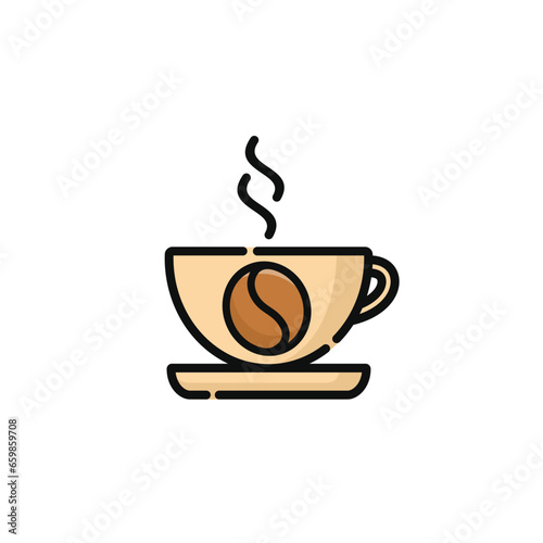 Coffee cup vector illustration isolated on white background. Coffee cup icon