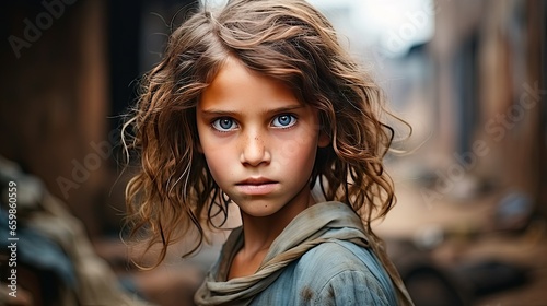 Portrait of a girl in the slums of India © Mike