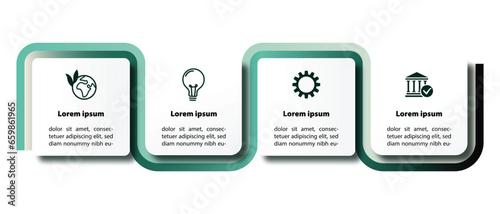 sustainability environment protection eco friendly process chart flow template with icon and text space concept of esg social governance sdgs sustainable development goals green business background