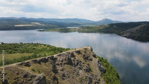 Aerial view of Pchelina Reservoir, Pernik Region, Bulgaria photo