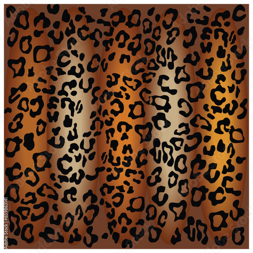 Leopard fur pattern vector graphic. Animal fur (panthera pardus) fabric design.