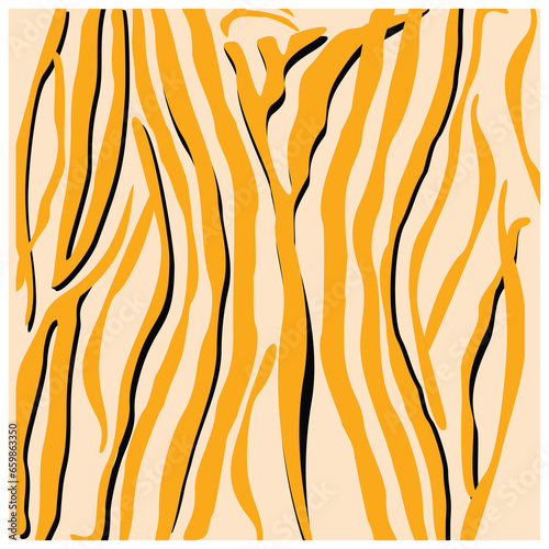 Big cat fur pattern. Decorative tiger pattern seamless vector illustration. Elegant and stylish background for fabric clothes.