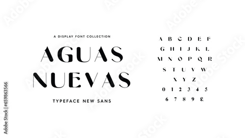 Classic lettering minimal fashion design. Elegant stylish typography alphabet a to z and number. Vector illustration